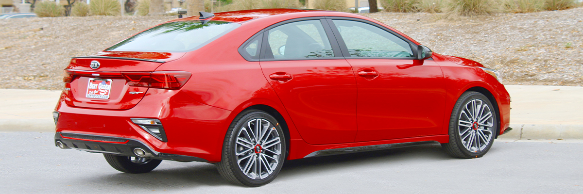 3/4 side view of a 2021 kia forte