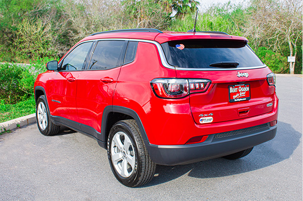 3/4 rear view of the 2021 jeep compass