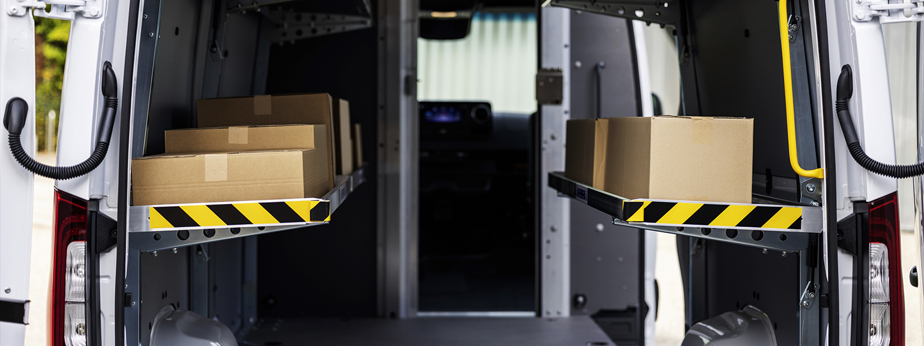 Interior of an upfitted van