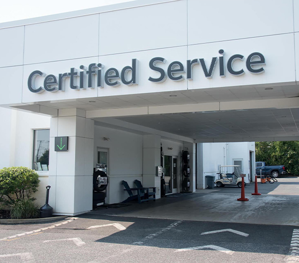Front view of the service center