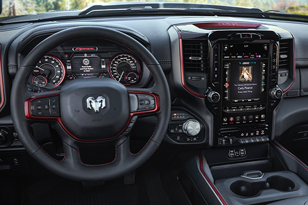 Interior of a 2020 Ram 1500 dashboard